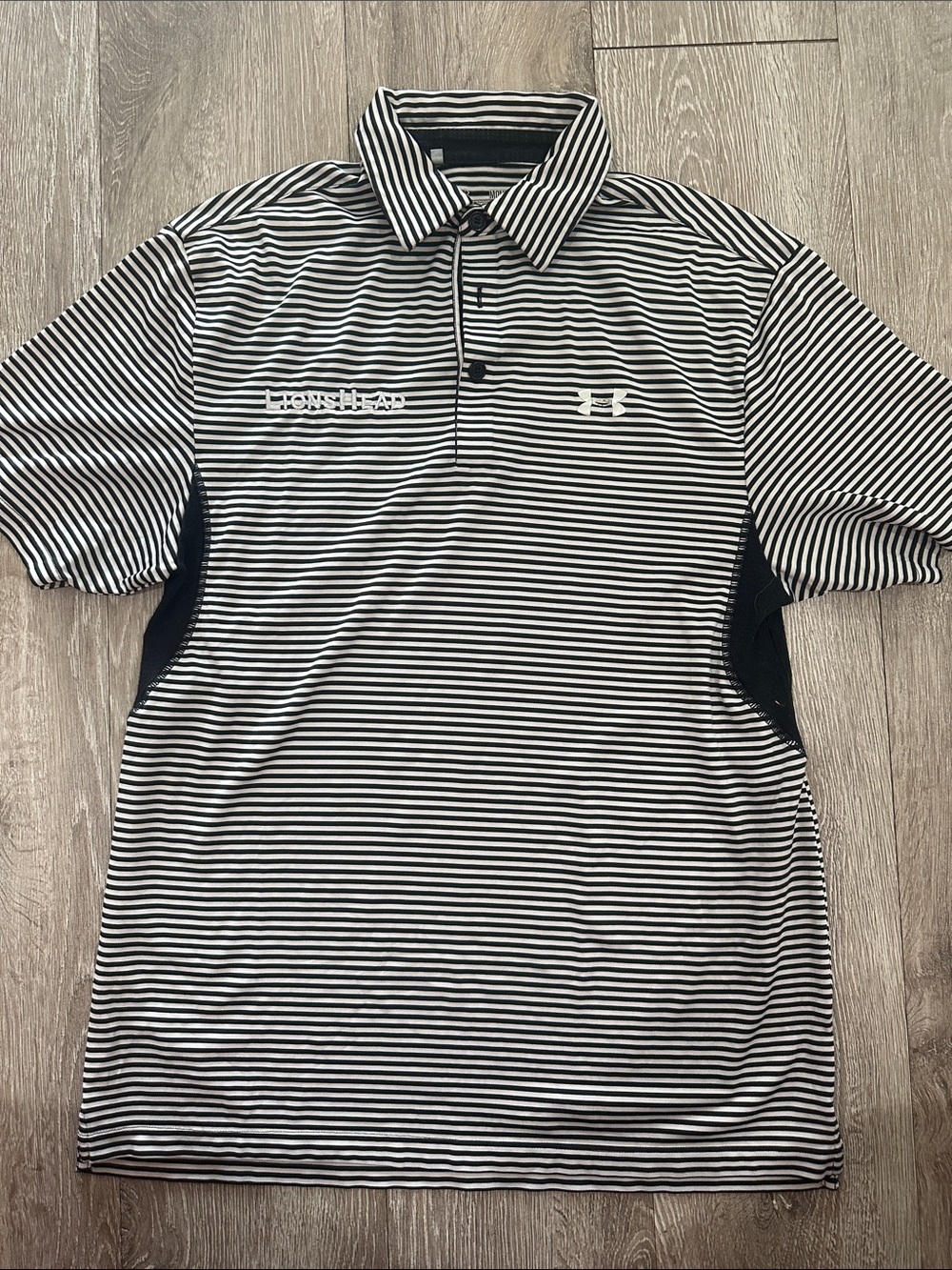 Under Armour Men’s Black & White Striped Polo